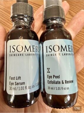 Isomers Duo Eye Treatment - Fast Lift Serum & Eye Peel Exfoliate & Renew 1 oz ea